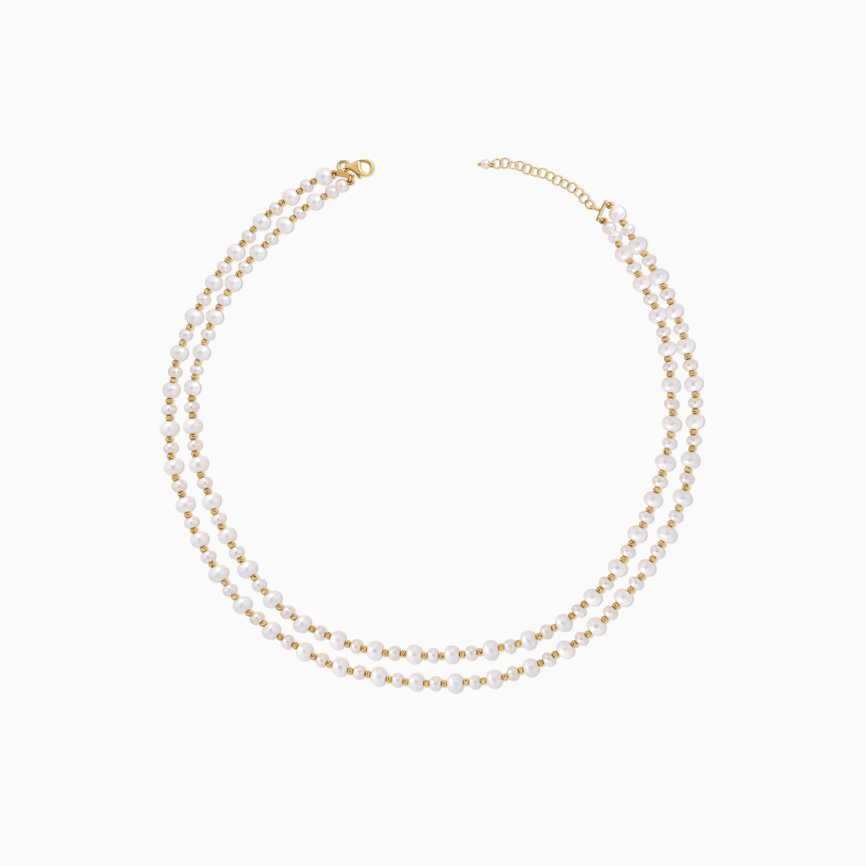 18K Yellow Gold 2-Layer Pearl Choker Danah Collection Jawhara