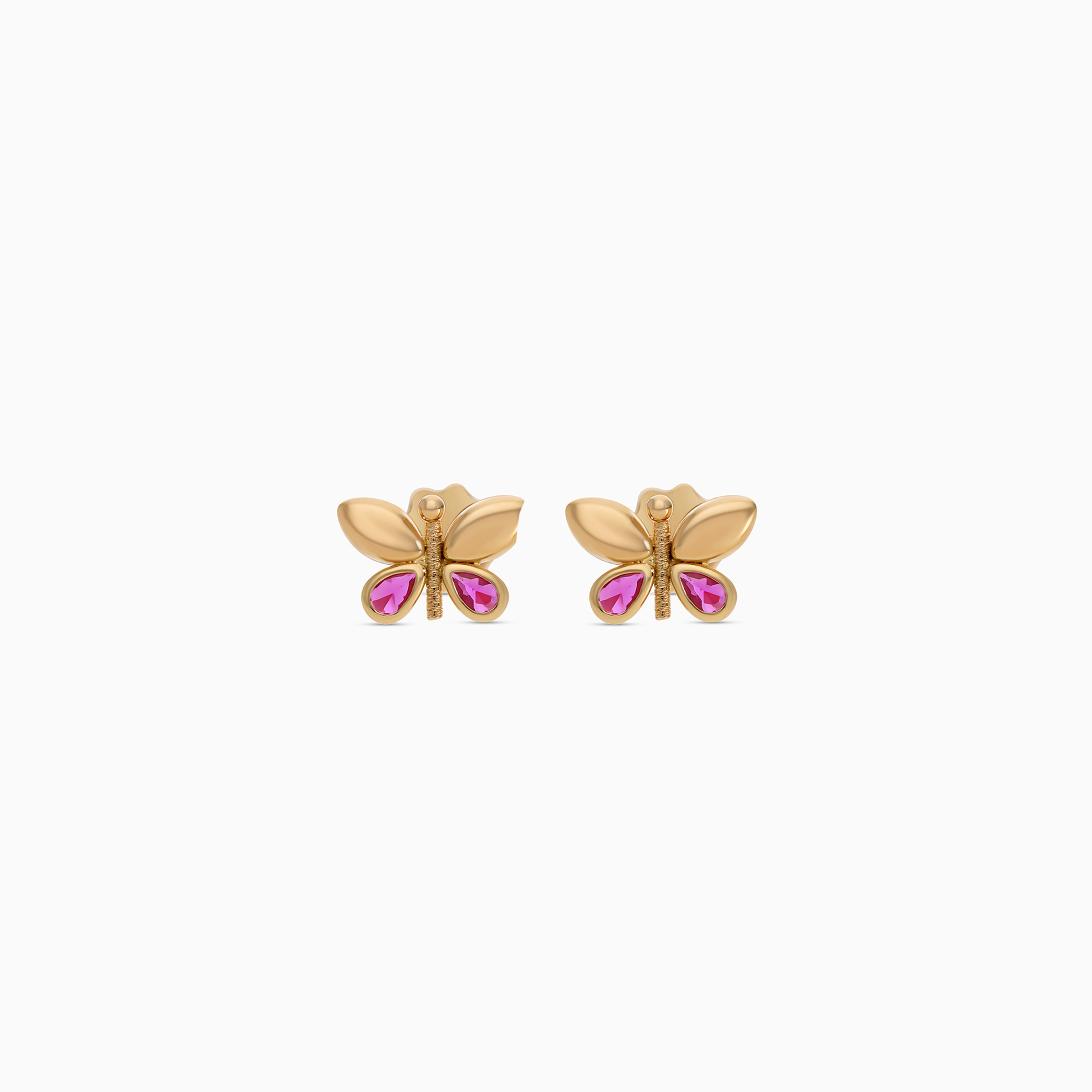 Shop Kids Butterfly Earrings 18K Gold with Shine Stones Jawhara