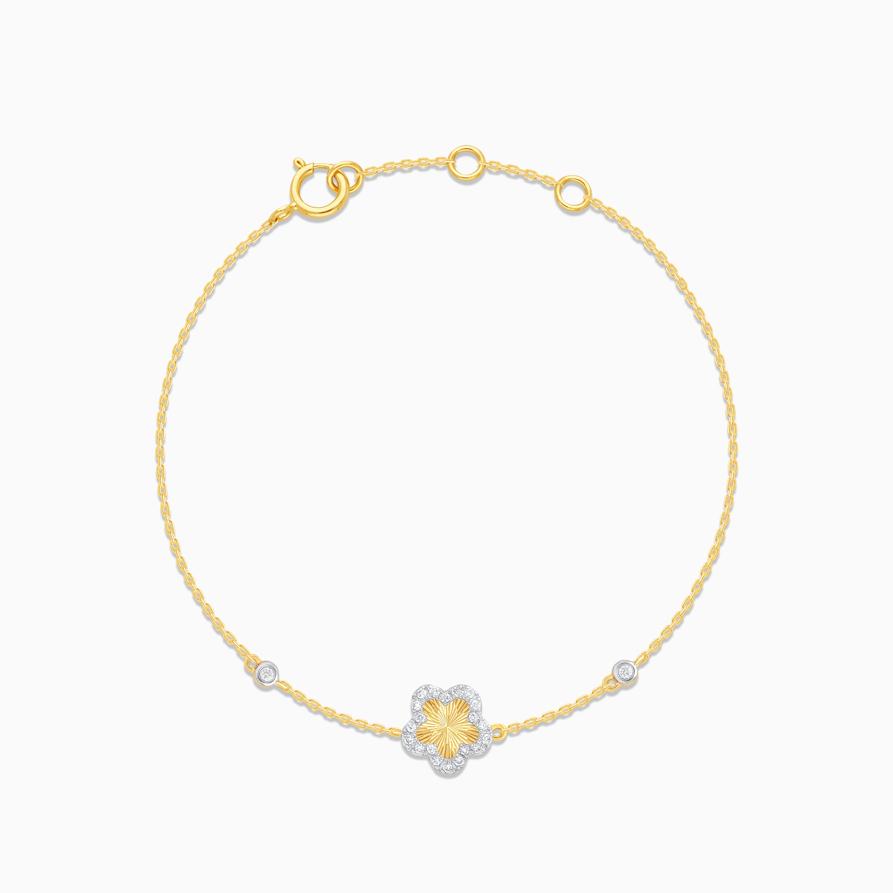 Kids 18k Gold Flower Bracelet with Diamond Farfalla Jawhara