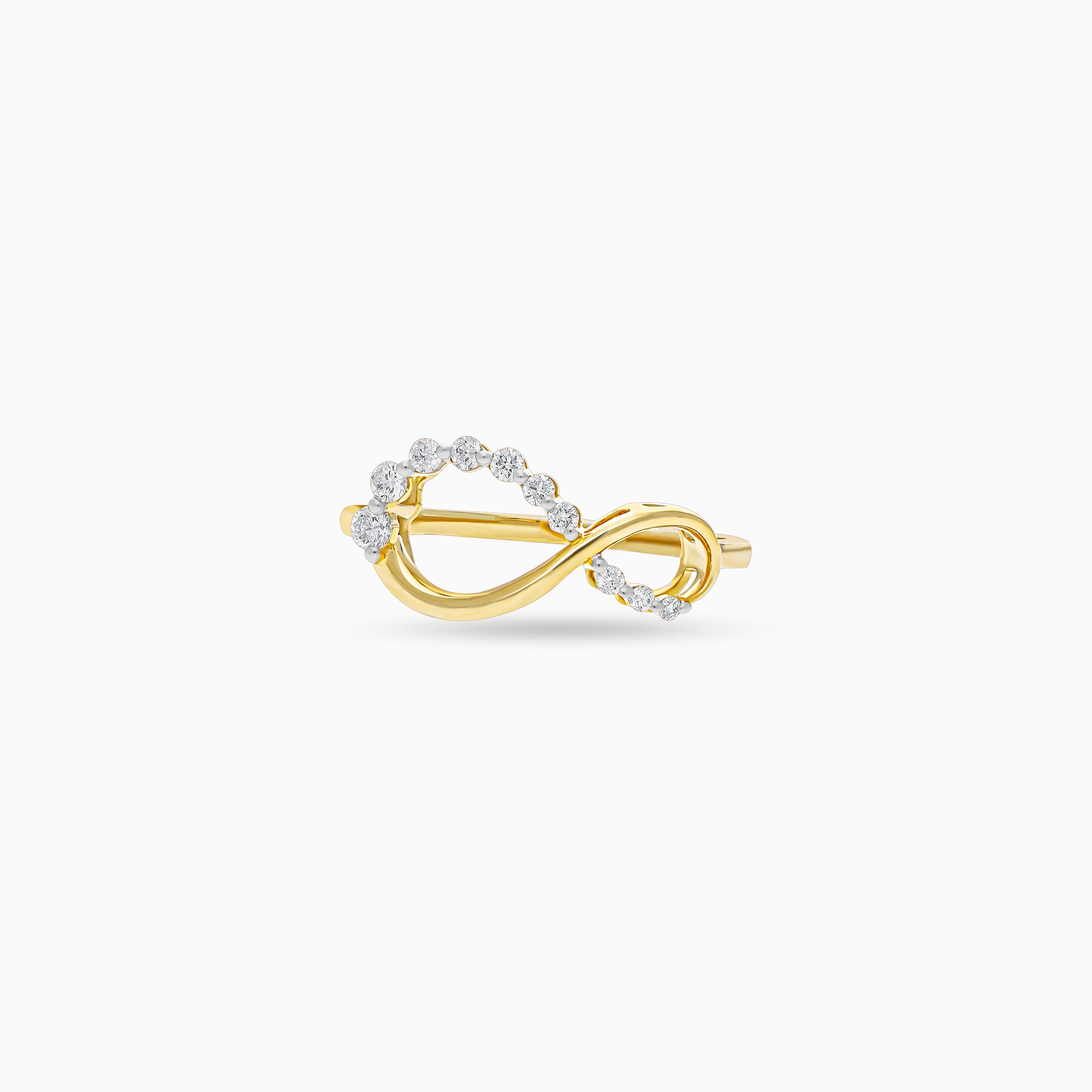 10k Yellow Gold Infinity Ring - Polished Finish, Promise/Wedding Band, Size 8.5 - View #9