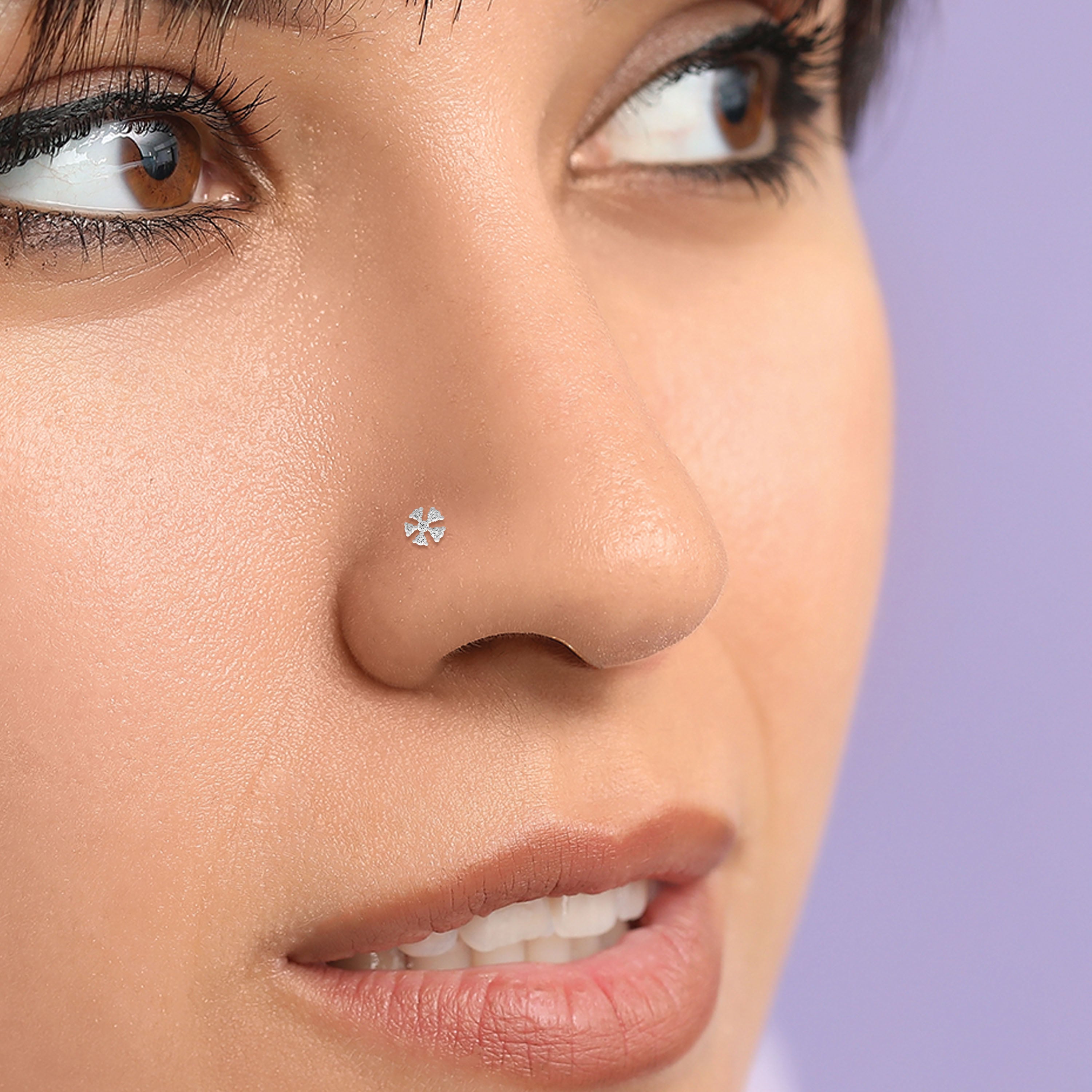 Get Your 18K Diamond Nose Pin Available Now Jawhara Jewellery