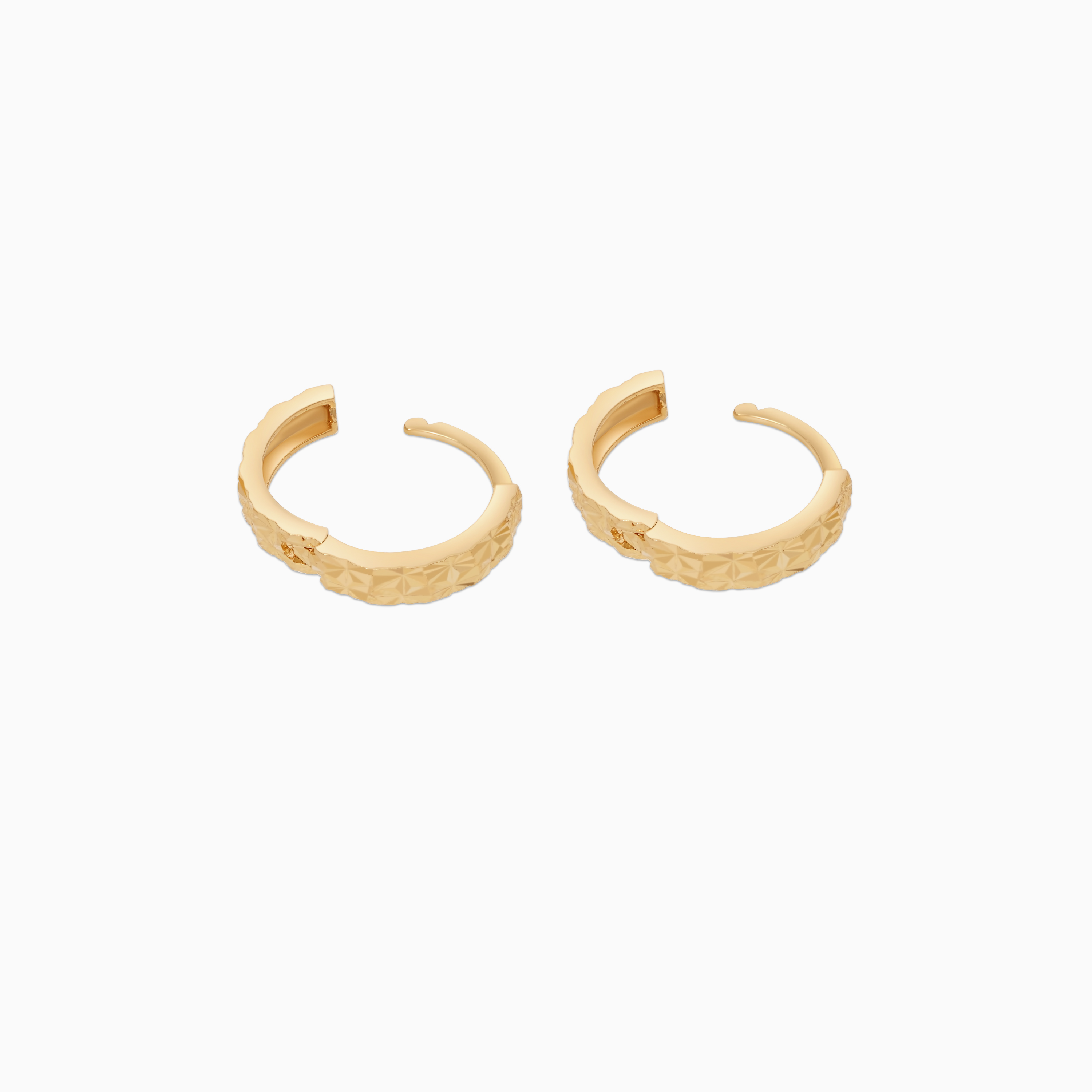 18K Gold Piercing Hoop Earrings Everyday Luxury Jawhara Jewellery