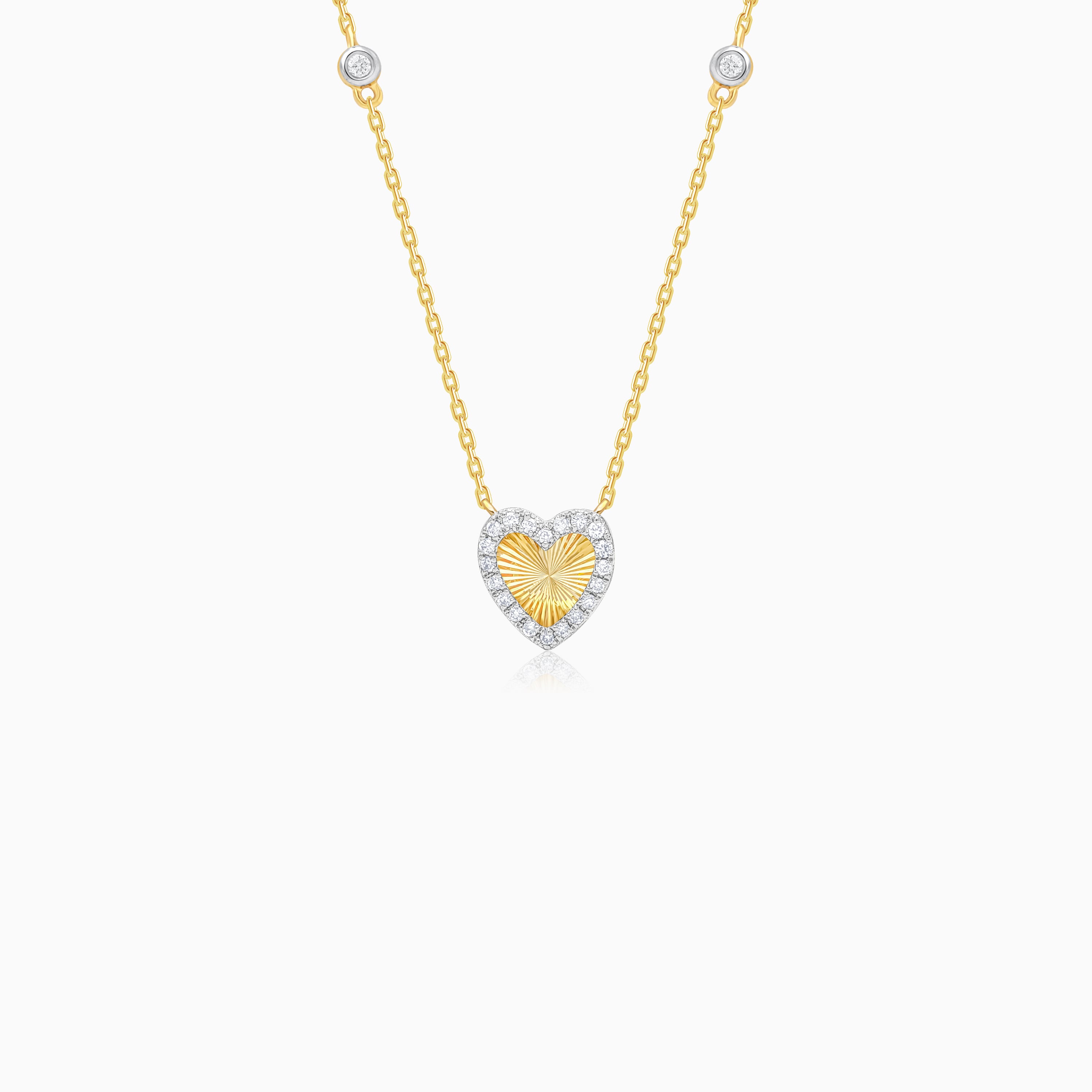 Best Kids Farfalla 18k Gold Heart Necklace with Diamonds Jawhara